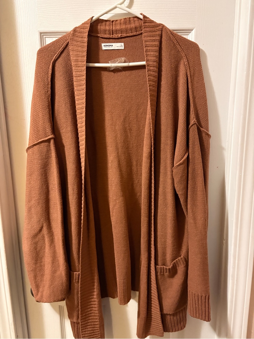 Sonoma Open-Front Rust Cardigan Sweater